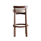 Silla alta Lior beige de madera maciza cachimbo