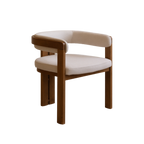 Silla Litta blanco con reposabrazos de madera maciza