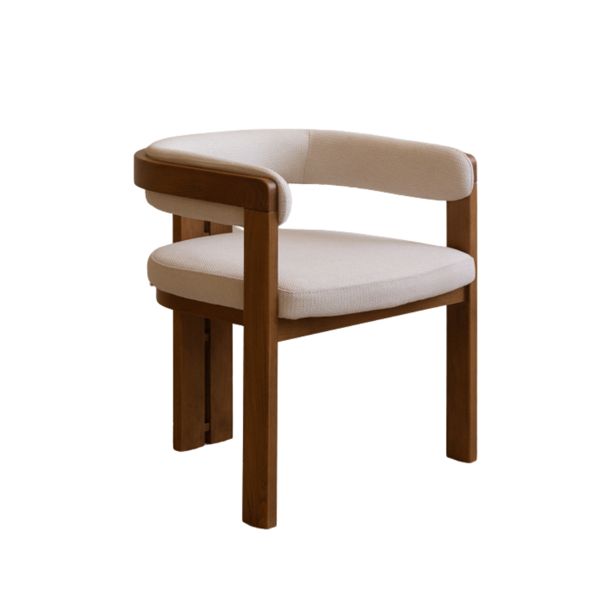 Silla Litta blanco con reposabrazos de madera maciza