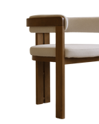 Silla Litta blanco con reposabrazos de madera maciza