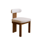 Silla Litta blanco de madera maciza cachimbo