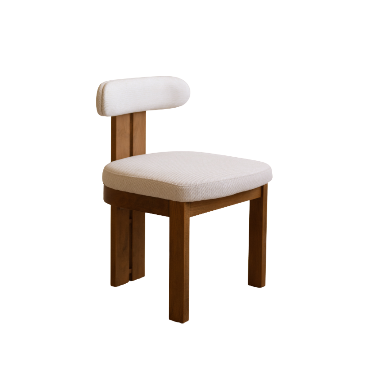 Silla Litta blanco de madera maciza cachimbo