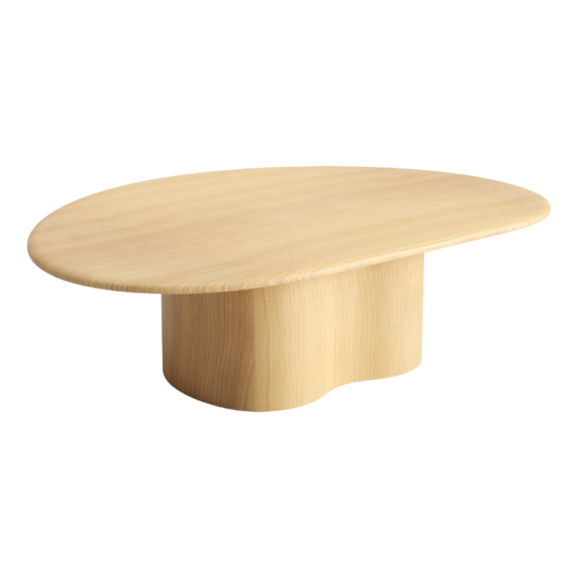 Mesa de centro Essi con enchape de madera roble acabado natural