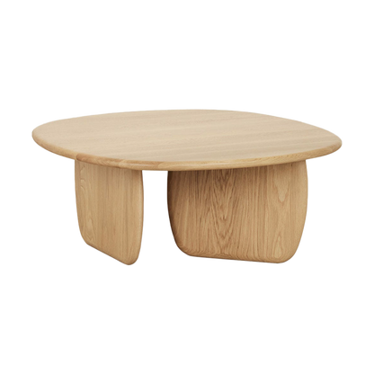 Mesa de centro Dunah con enchape de madera roble