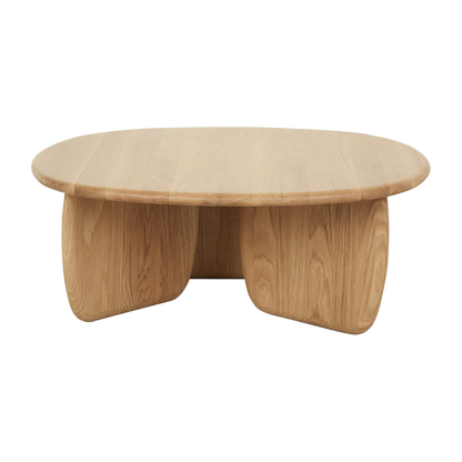 Mesa de centro Dunah con enchape de madera roble