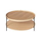 Mesa de centro redonda Cali tablero de madera roble blanco