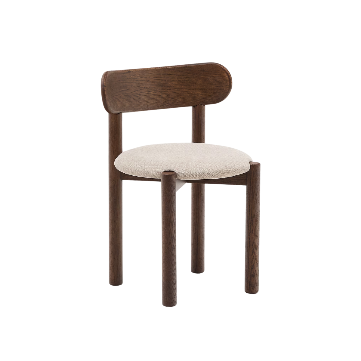 Silla Nate de madera maciza cachimbo acabado nogal