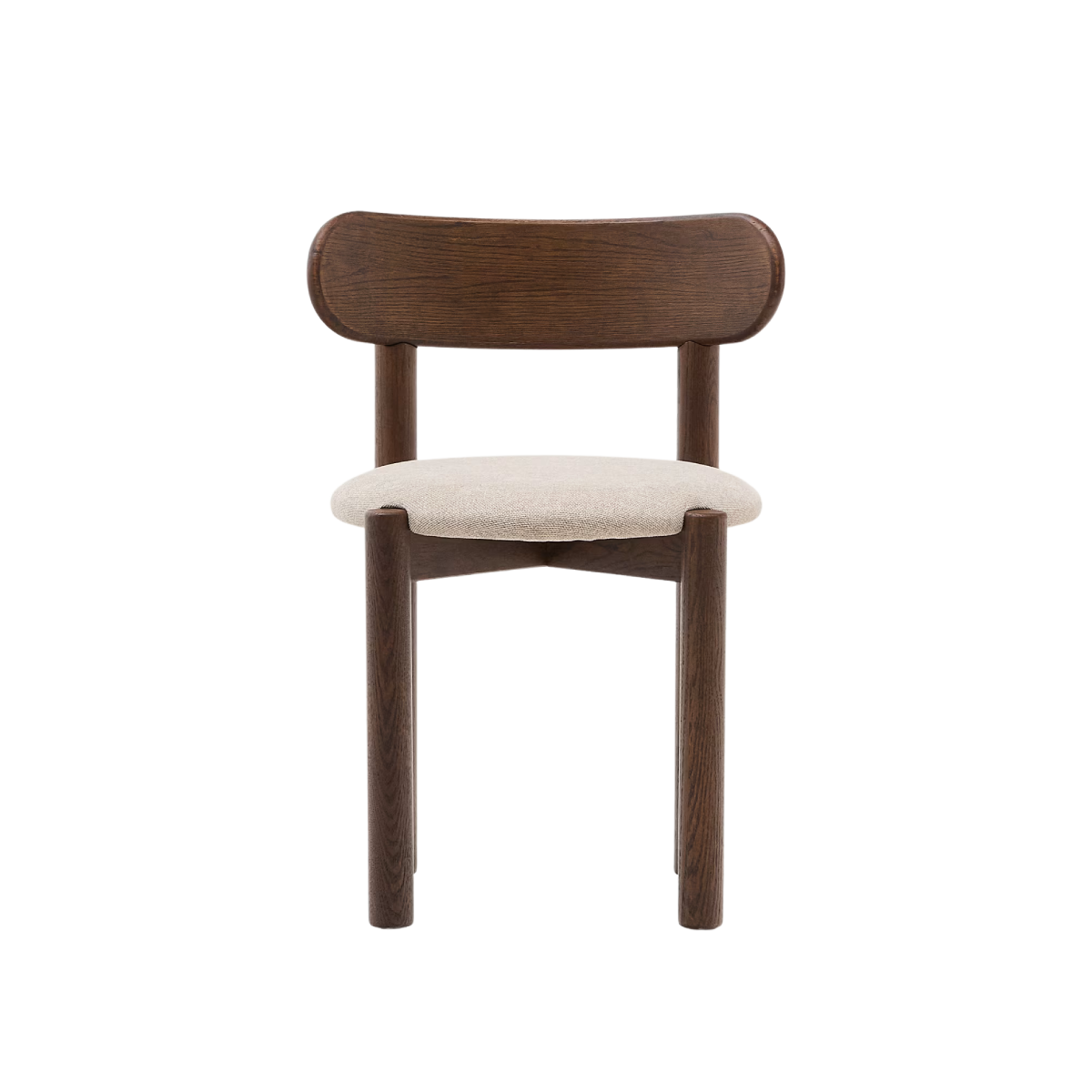 Silla Nate de madera maciza cachimbo acabado nogal