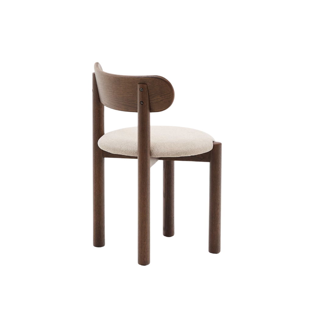 Silla Nate de madera maciza cachimbo acabado nogal