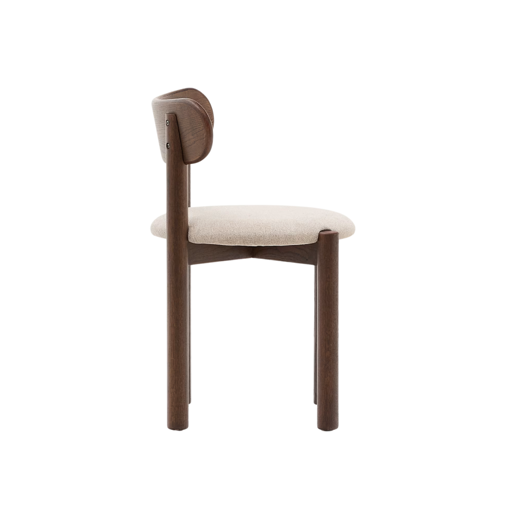 Silla Nate de madera maciza cachimbo acabado nogal