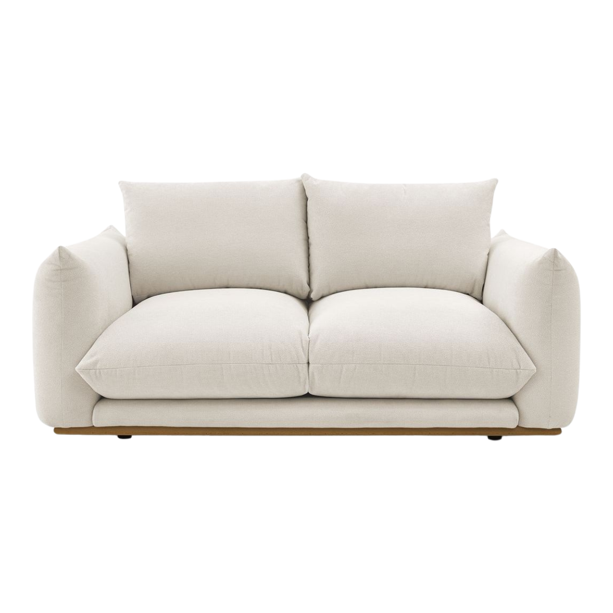 Sofá Nicola beige con patas madera (3 plazas)