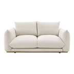 Sofá Nicola beige con patas madera (3 plazas)