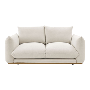 Sofá Nicola beige con patas madera (2.5 plazas)