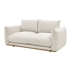Sofá Nicola beige con patas madera (3 plazas)