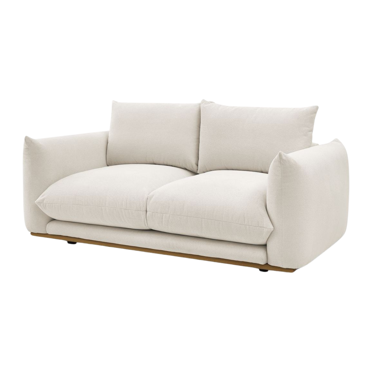 Sofá Nicola beige con patas madera (3 plazas)