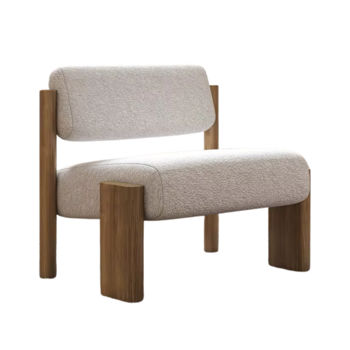 Butaca Nolan blanco de madera maciza cachimbo