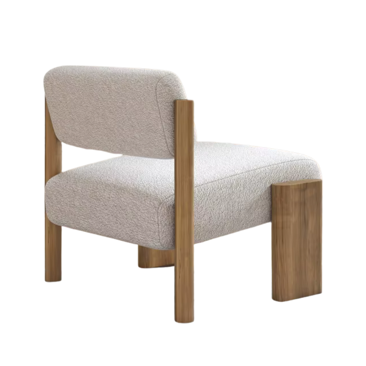 Butaca Nolan blanco de madera maciza cachimbo