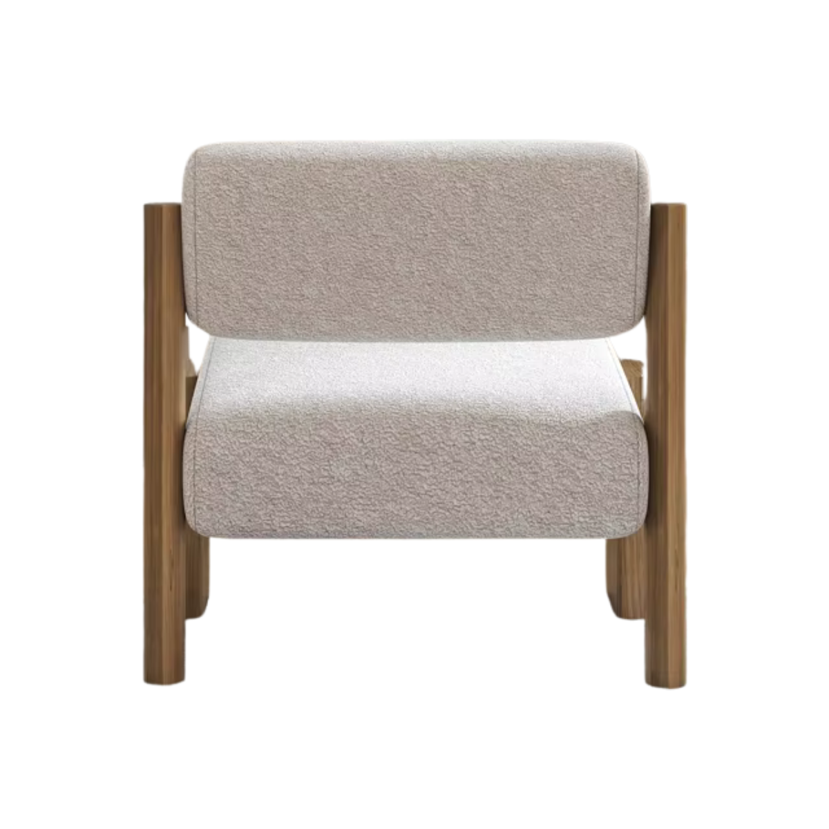 Butaca Nolan blanco de madera maciza cachimbo