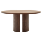 Mesa de comedor redonda Novac enchapado en nogal de Ø 150 cm