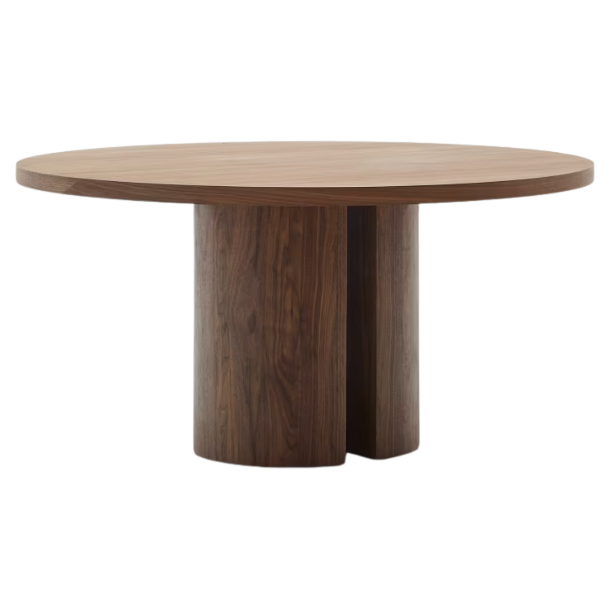 Mesa de comedor redonda Novac enchapado en nogal de Ø 150 cm