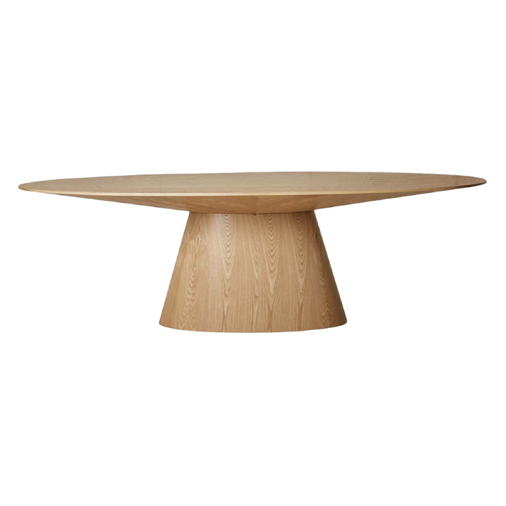 Mesa ovalada Orlando con enchape madera roble 220x100 cm