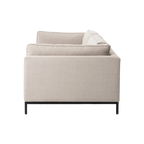 Sofá Porto Beige con patas metálica negra (3 plazas)