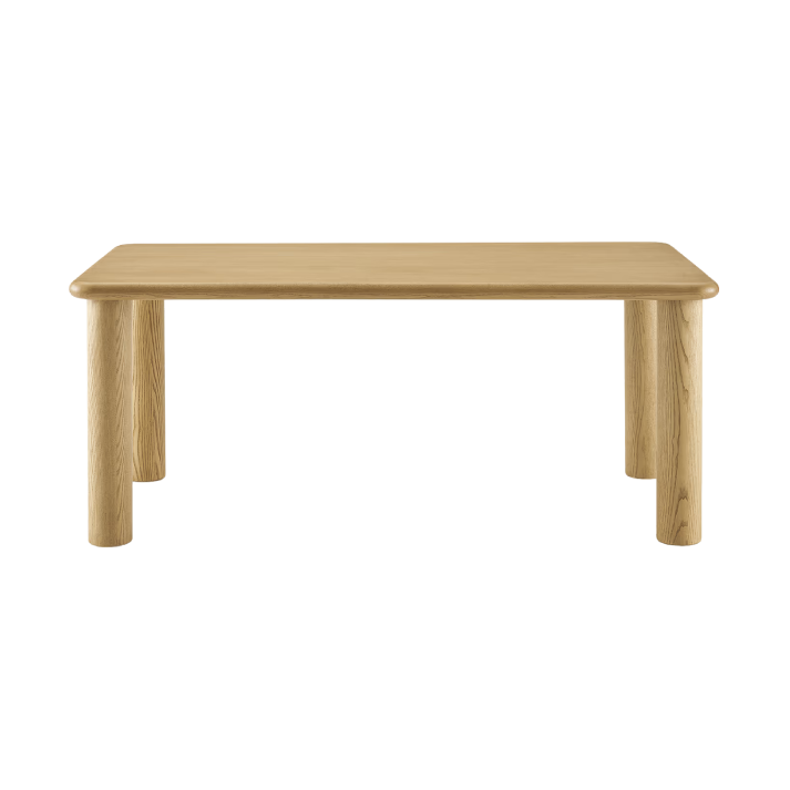Mesa de comedor Runa enchapada en fresno natural de 160x90 cm