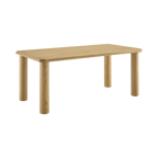 Mesa de comedor Runa enchapada en fresno natural de 160x90 cm