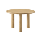 Mesa de comedor redonda Runa enchapada en fresno natural de Ø 120 cm