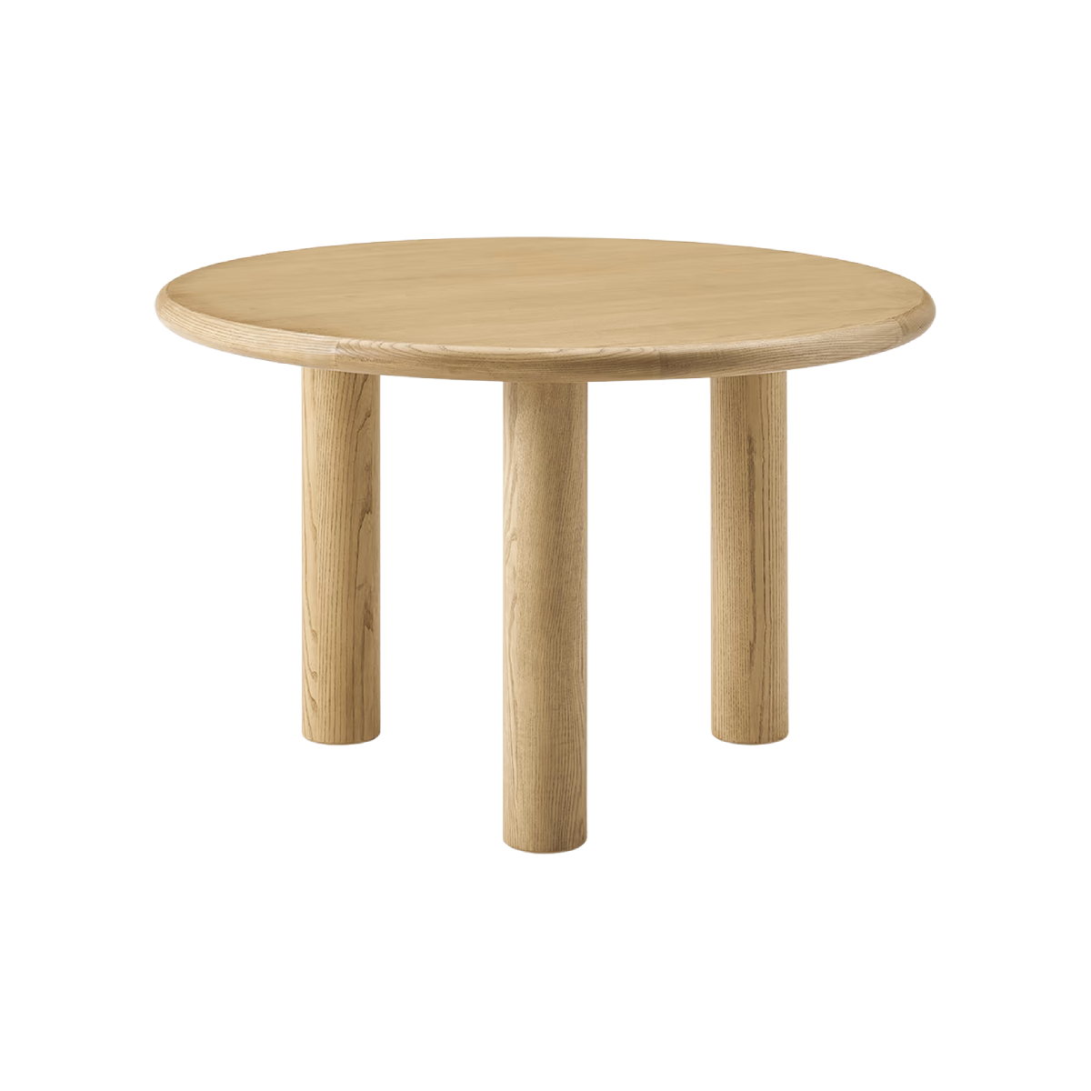 Mesa de comedor redonda Runa enchapada en fresno natural de Ø 120 cm