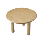 Mesa de comedor redonda Runa enchapada en fresno natural de Ø 120 cm