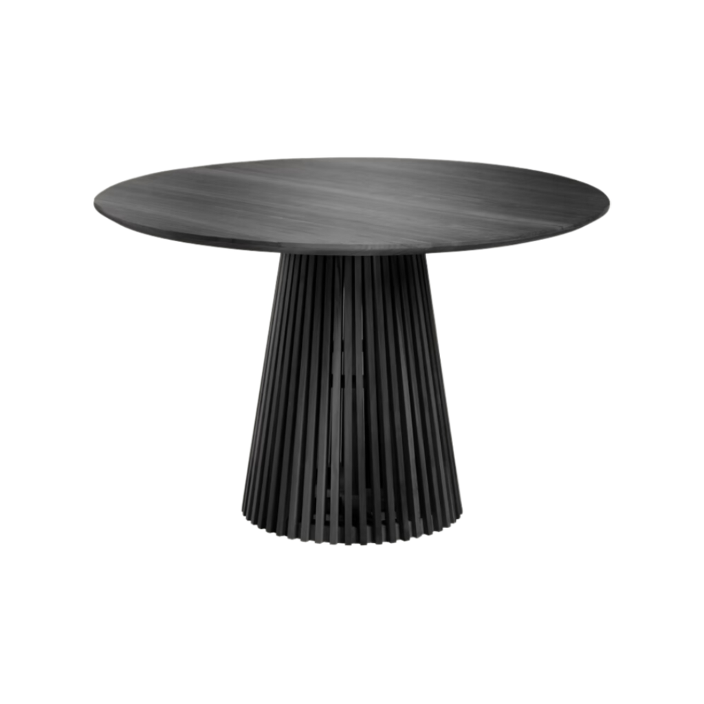 Mesa redonda Sevilla chapado madera álamo negro