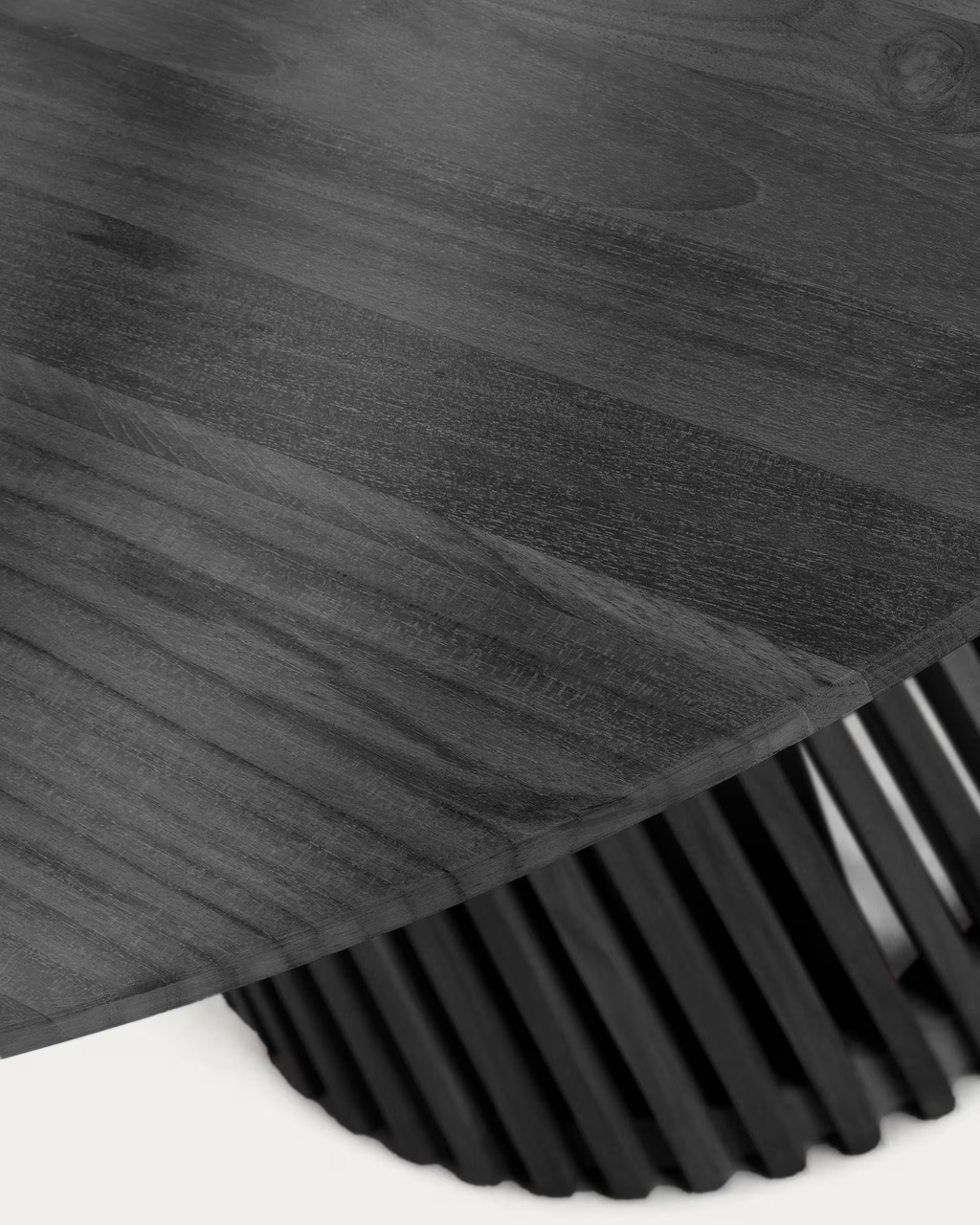 Mesa redonda Sevilla chapado madera álamo negro