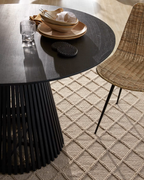 Mesa redonda Sevilla chapado madera álamo negro