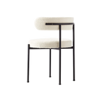 Silla Louis boucle con estructura metálica negro