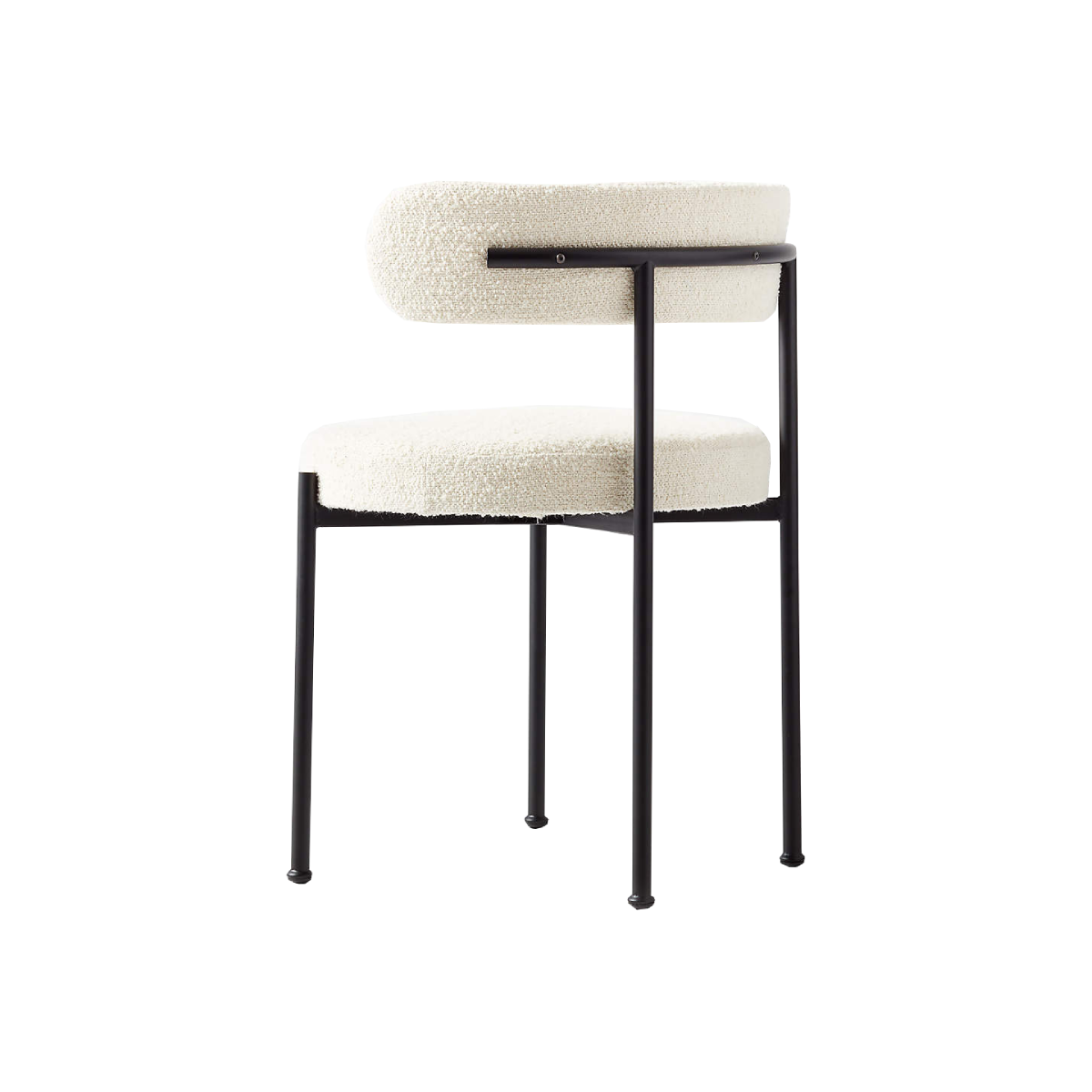 Silla Louis boucle con estructura metálica negro
