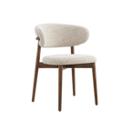 Silla Norman de madera cachimbo con tela beige