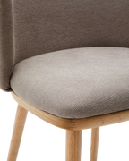 Silla Collin de chenilla marron con patas de madera maciza