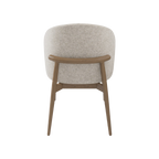 Silla Tess de madera cachimbo con tela beige