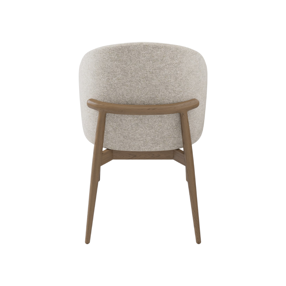 Silla Tess de madera cachimbo con tela beige