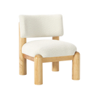 Sillón Harlow boucle blanco madera maciza pino