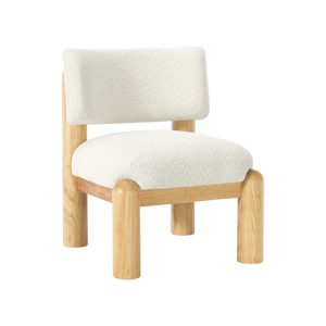 Sillón Harlow boucle blanco madera maciza pino
