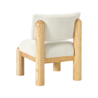 Sillón Harlow boucle blanco madera maciza pino