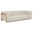 Sofá Juno beige con madera maciza (3 plazas)