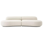 Sofá curvo Frida boucle blanco (4 plazas)