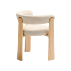 Silla Sean de 3 patas chenille beige de madera enchape fresno