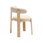 Silla Sean chenille beige de madera enchape fresno