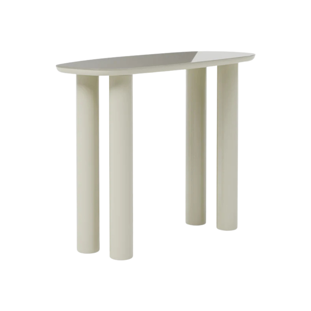 Consola Aria beige con tablero de vidrio