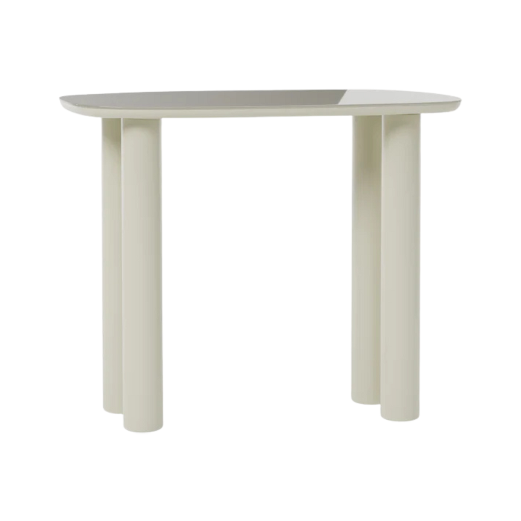 Consola Aria beige con tablero de vidrio