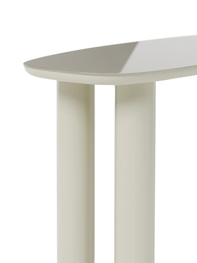 Consola Aria beige con tablero de vidrio